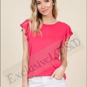 Fuchsia Ruffle Sleeve Top 4pack